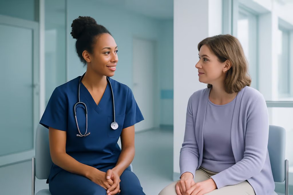 Clinical doctor and patient consultation
